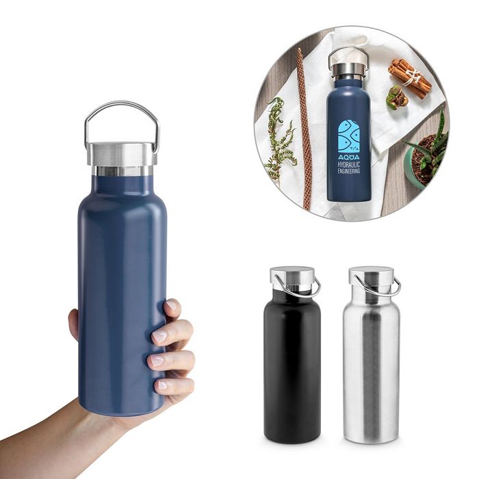  Bouteille en acier inoxydable (90 % recyclé) avec isolation sous 