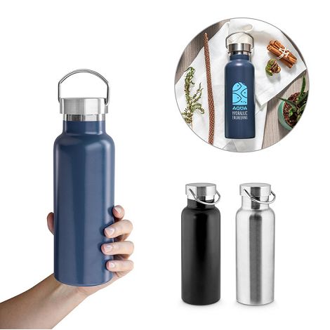  Bouteille en acier inoxydable (90 % recyclé) avec isolation sous 