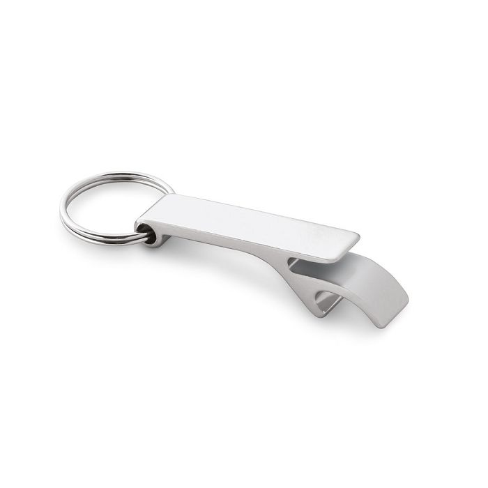  Porte-clés avec décapsuleur en aluminium recyclé (100% rAL)