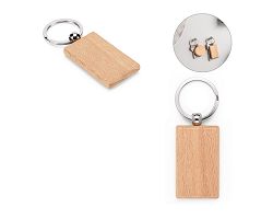 Porte-clés rectangulaire en bois de hêtre