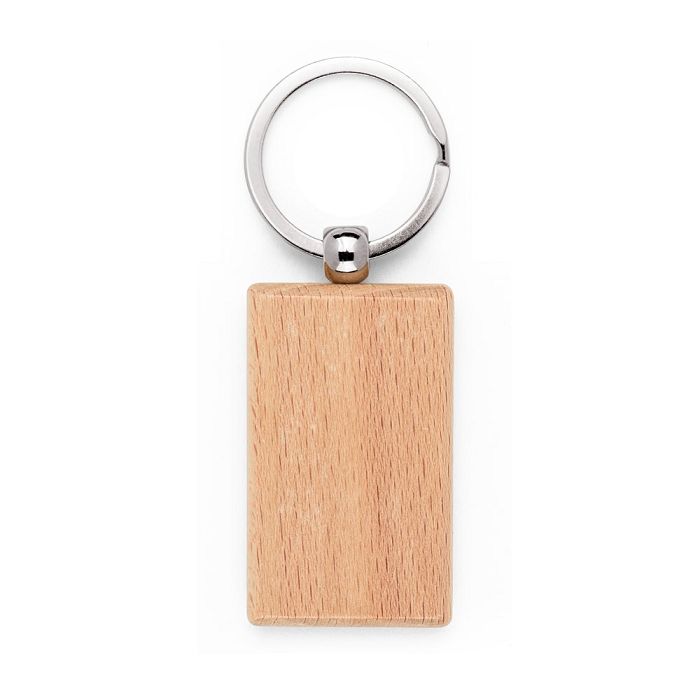  Porte-clés rectangulaire en bois de hêtre