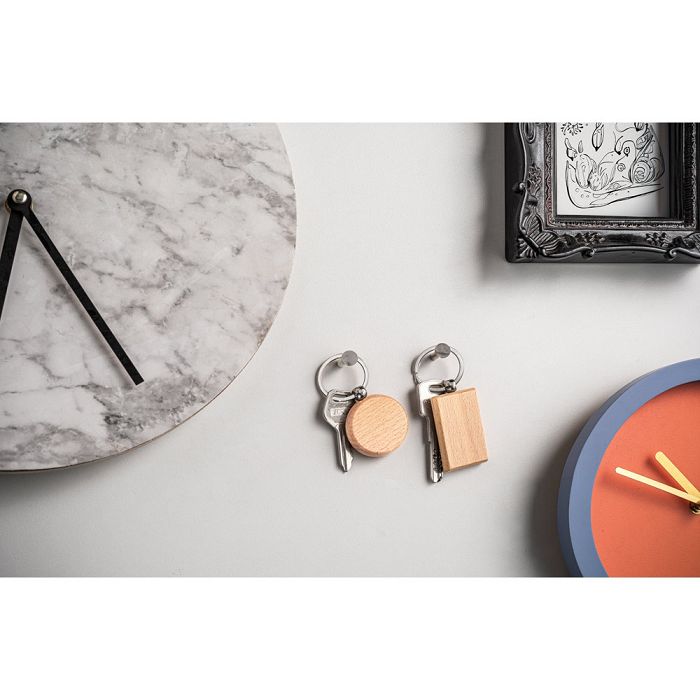  Porte-clés rectangulaire en bois de hêtre