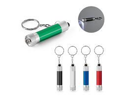 Porte-clés en aluminium (92 % recyclé) avec lampe de poche LED à 