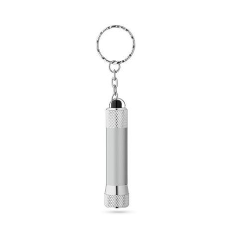  Porte-clés en aluminium (92 % recyclé) avec lampe de poche LED à 