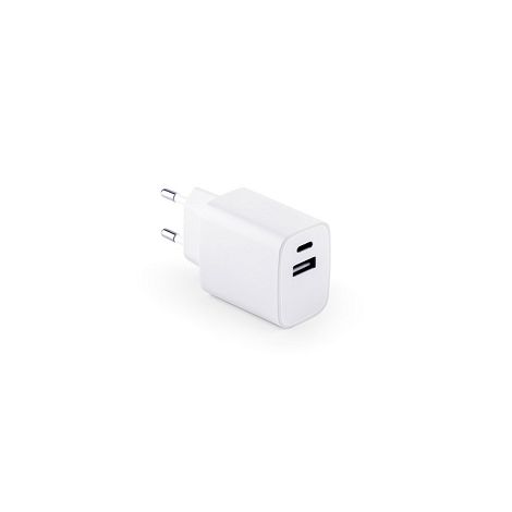  Adaptateur secteur avec port USB-A 18W et USB-C 20W en ABS recycl