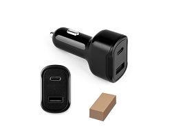 Adaptateur allume-cigare avec port USB-A 18W et USB-C 20W en 100%