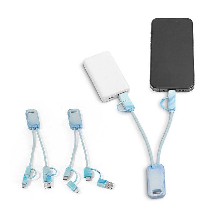  Câble USB 6-en-1 ultra-rapide en PET recyclé (100 % rPET)