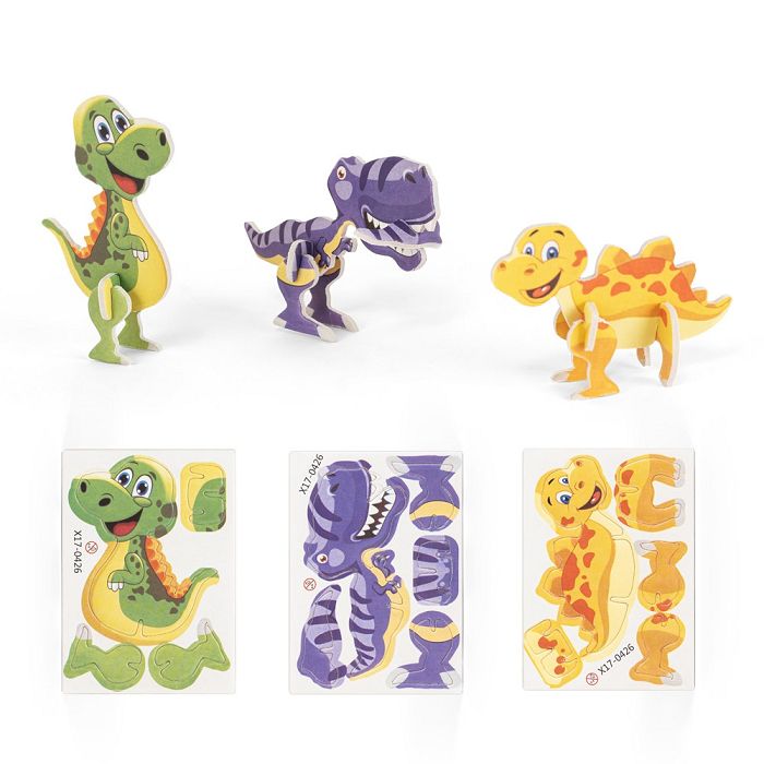  Puzzle 3D en papier et EVA en forme de dinosaure