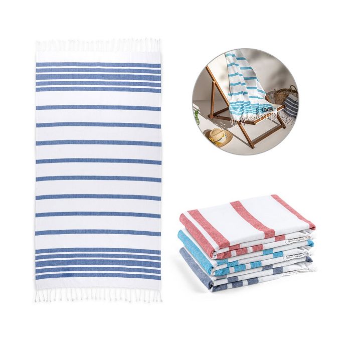 Serviette de plage en coton (70% recyclé) et polyester (30% recyc