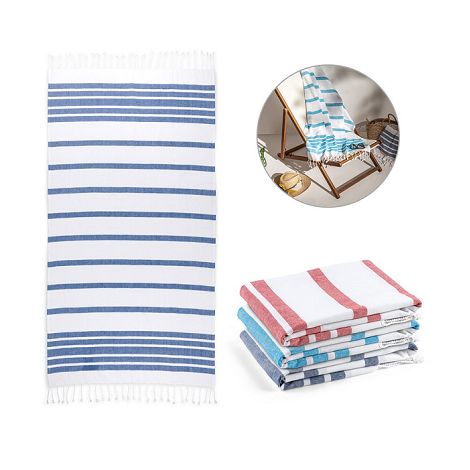 Serviette de plage en coton (70% recyclé) et polyester (30% recyc