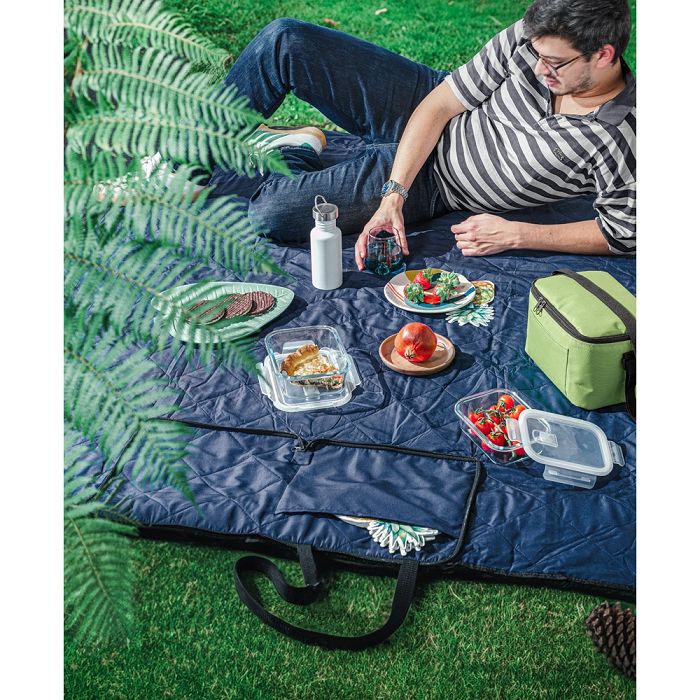  Couverture de pique-nique pliable en rPET et PEVA