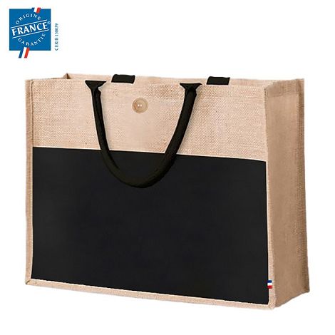 SAC PERSONALISABLE JUTE NOIR SAC PERSONALISABLE JUTE NOIR