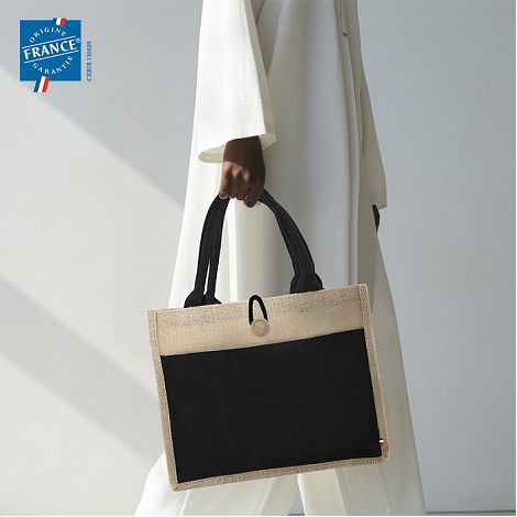 SAC PERSONALISABLE JUTE NOIR SAC PERSONALISABLE JUTE NOIR