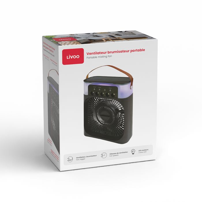 Ventilateur brumisateur portable - Noir