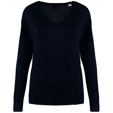 Pull écoresponsable col V en lyocell femme