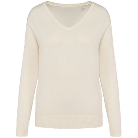 Pull écoresponsable col V en lyocell femme