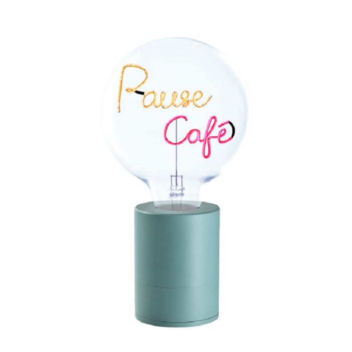  SOCLE LAMPE DE TABLE POP VERT + AMPOULE 2 MOTS MITB