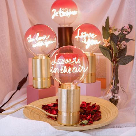 SOCLE LAMPE DE TABLE POP VERT + AMPOULE 2 MOTS MITB