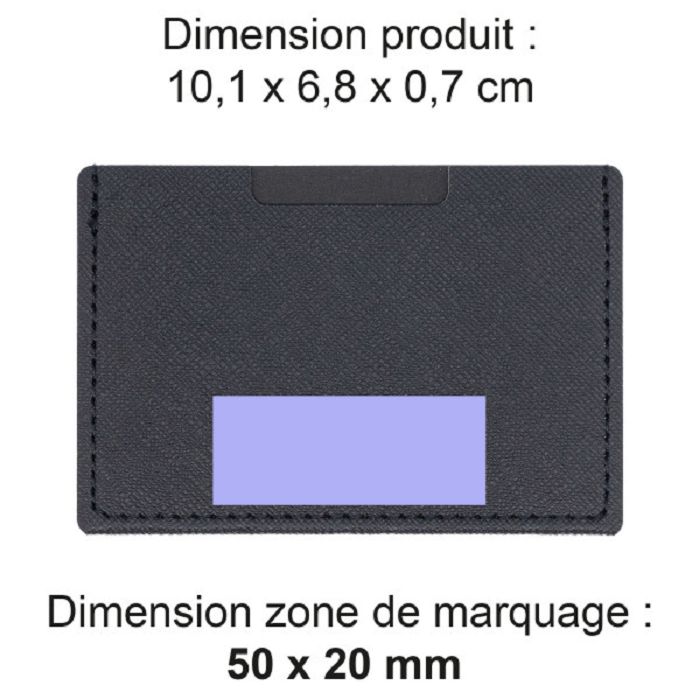  PORTE CARTE SIMPLE EN SIMILI-CUIR NOIR GRAINE