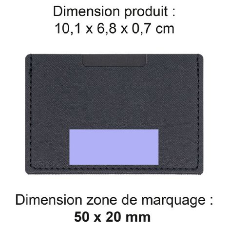 PORTE CARTE SIMPLE EN SIMILI-CUIR NOIR GRAINE
