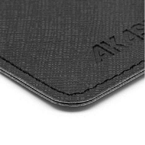 PORTE CARTE SIMPLE EN SIMILI-CUIR NOIR GRAINE