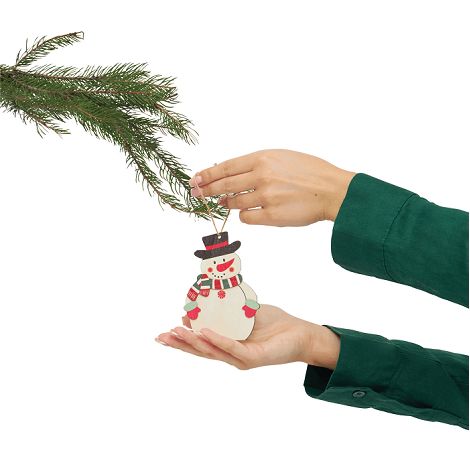 Cadeau / pendentif arbre WOODEN SNOWI