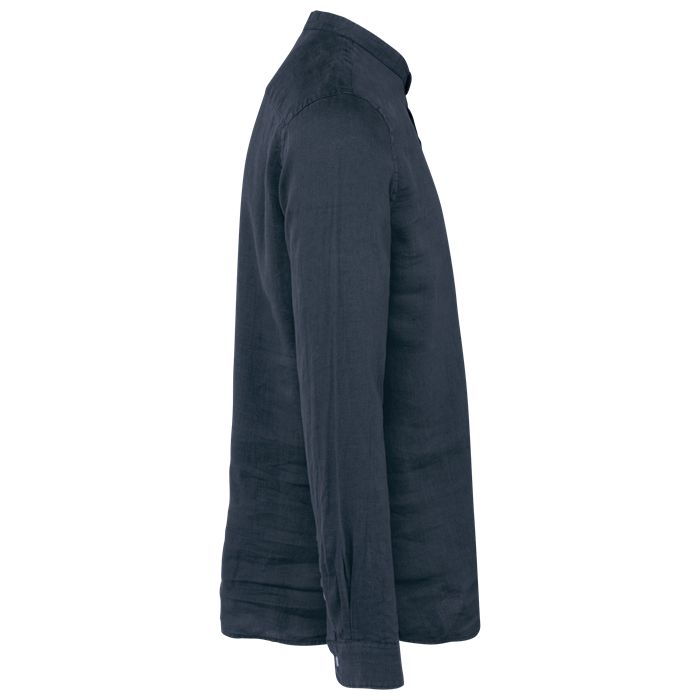  Chemise à col Mao délavée  en lin homme