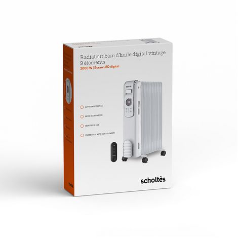 Radiateur bain d'huile Digital Vintage - Blanc