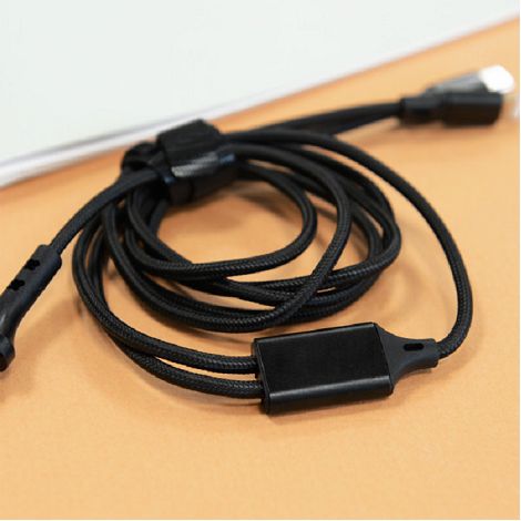 RENKEI - CÂBLE DE CHARGE 4 EN 1 20W EN MATÉRIAUX RECYCLÉS - NOIR