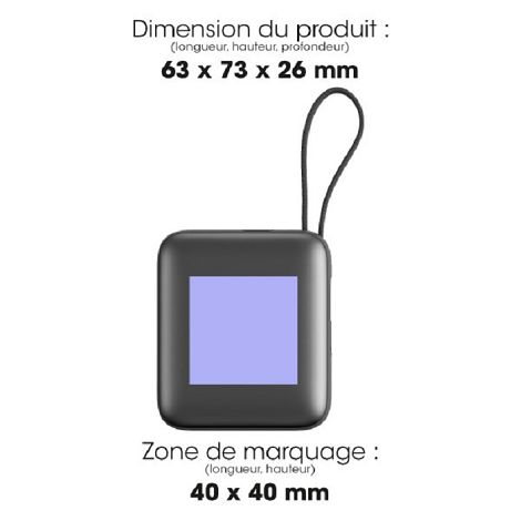 HEIHO - BATTERIE DE SECOURS AVEC 2 CÂBLES - 10 000 MAH