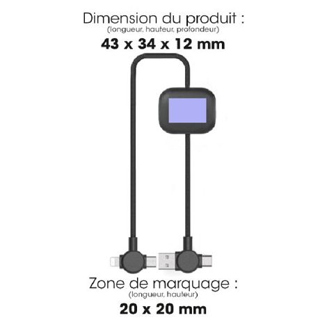 OKI - CÂBLE LONG 4 EN 1 À CHARGE ULTRA-RAPIDE 60W & TRANSFERT DE
