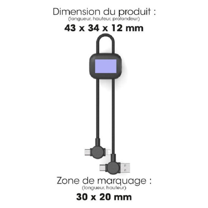  AKA - CÂBLE COURT 18 CM À CHARGE ULTRA-RAPIDE 60W & TRANSFER DE D