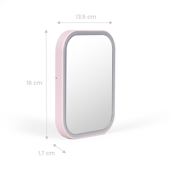  Miroir de maquillage lumineux - Rose