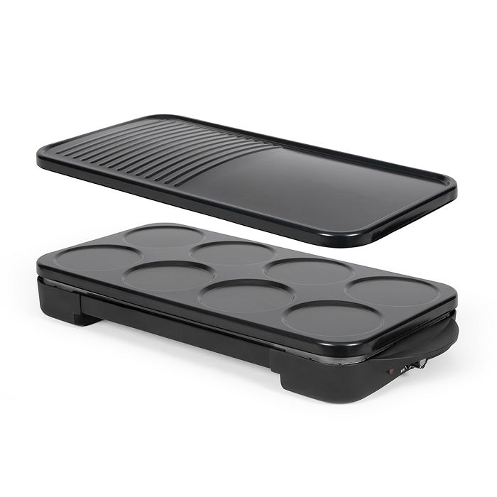  Appareil 2 en 1 crêpière et plancha grill - Noir