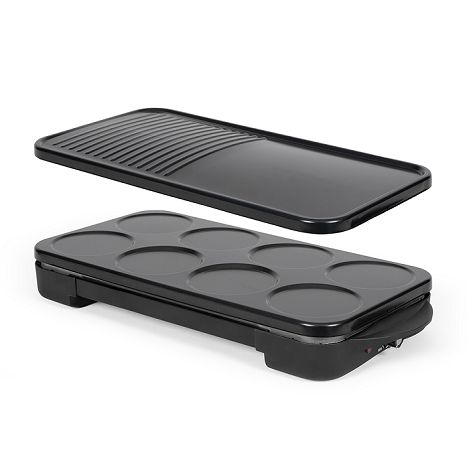  Appareil 2 en 1 crêpière et plancha grill - Noir
