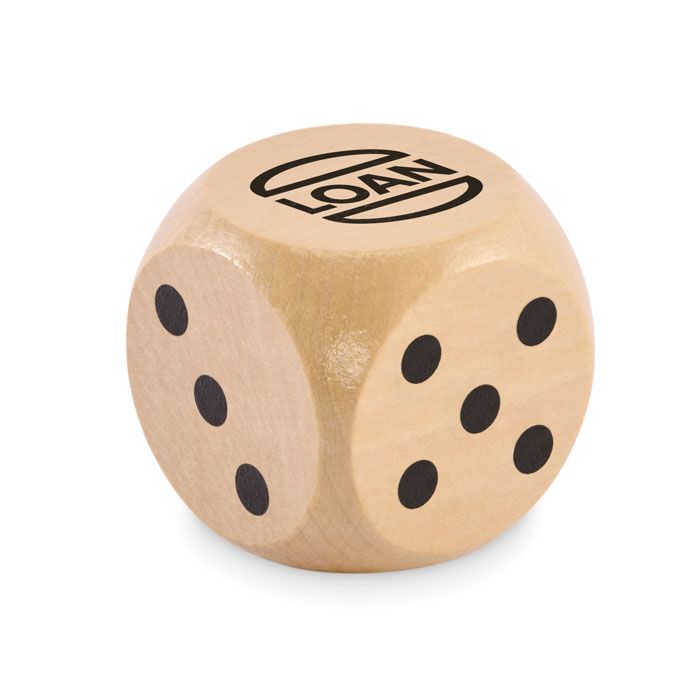  Dés en bois Schima de 5cm dia