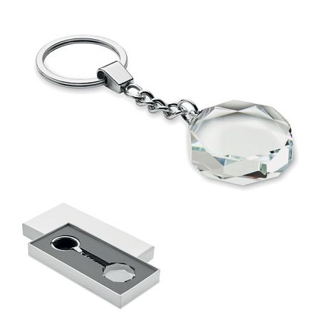 Porte-clés rond en verre