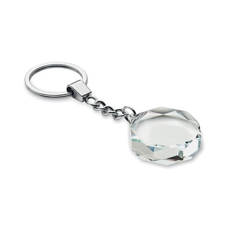 Porte-clés rond en verre