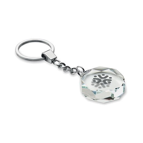 Porte-clés rond en verre