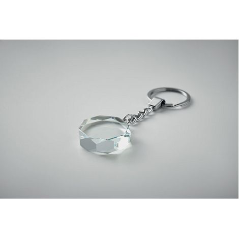 Porte-clés rond en verre
