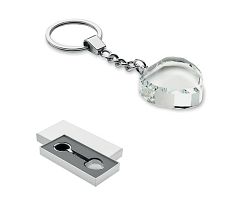 Porte-clés cœur en verre