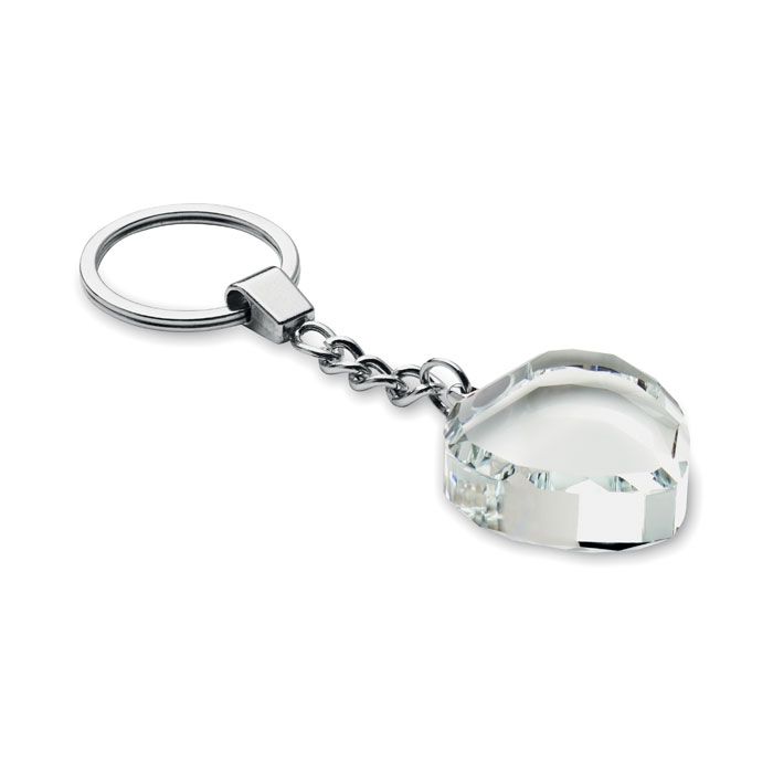  Porte-clés cœur en verre