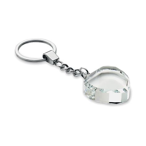  Porte-clés cœur en verre