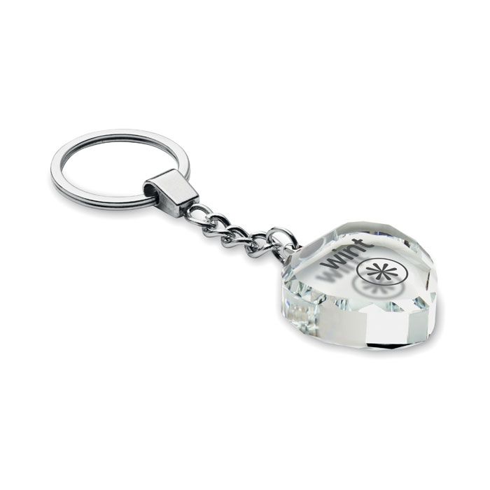  Porte-clés cœur en verre