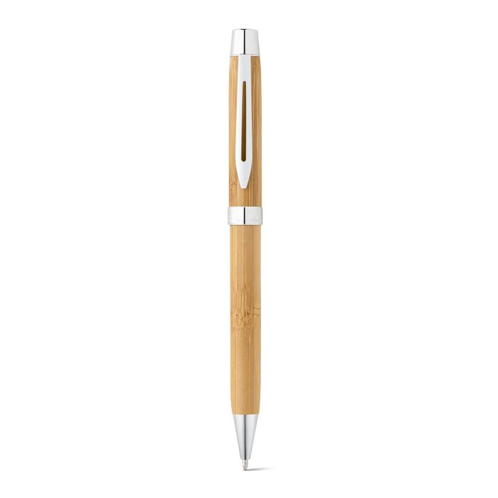  Stylo à bille en bambou avec clip et mécanisme twist