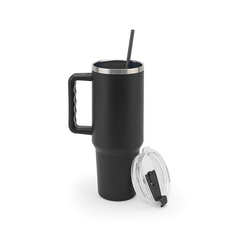  Grand gobelet de voyage en acier inoxydable (91% recyclé) avec do