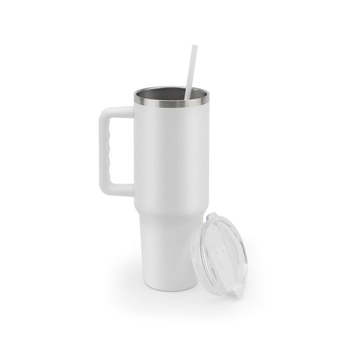  Grand gobelet de voyage en acier inoxydable (91% recyclé) avec do
