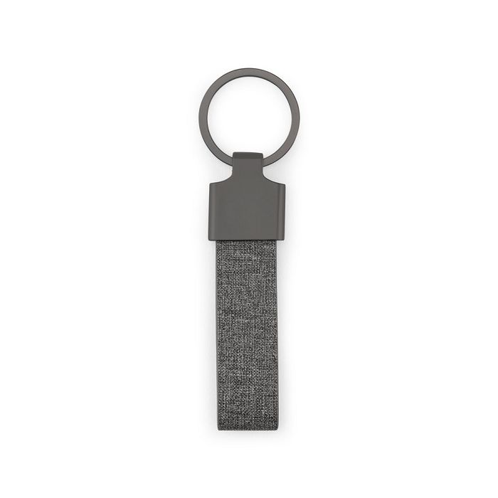  Porte-clés de forme rectangulaire en métal et pet recyclé (30% re