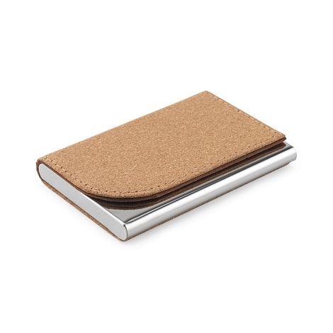 Set composé d'un porte-cartes et d'un porte-clés, tous deux en mé