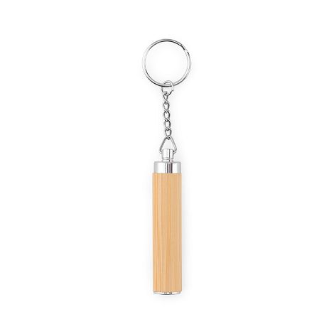 Bamboo and ABS key ring with LED torch